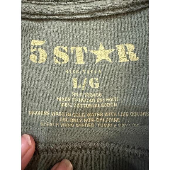 God Bless America Shirt Mens Large Green Patriotic Wolf Eagle Nature Graphic USA - Picture 3 of 6